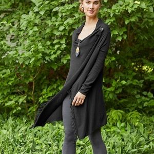 Matilda Jane Black Wrap Sweater with Tassels